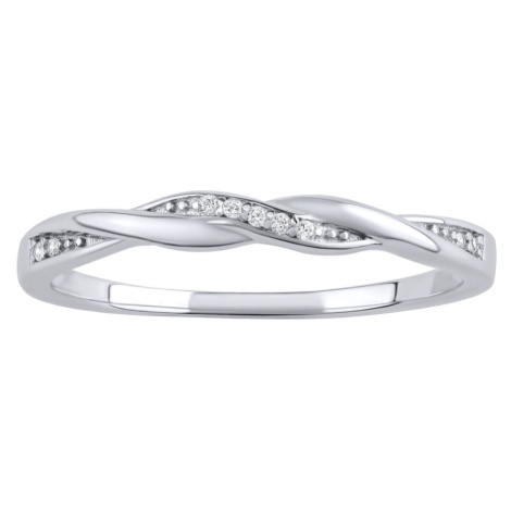 Stříbrný prsten Asumi pletený s Brilliance Zirconia Silvego