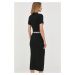 Šaty Karl Lagerfeld černá barva, midi