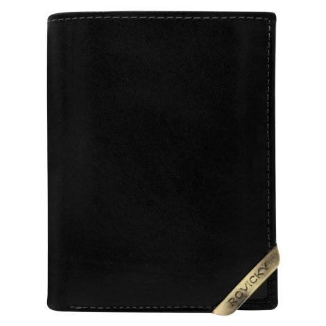 Černá a tmavě hnědá pánská peněženka se zlatým akcentem Fashionhunters