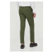Kalhoty Sisley pánské, zelená barva, jednoduché