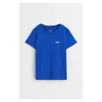 H & M - Bavlněné tričko - modrá