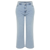 Trendyol Curve Blue High Waist Straight Fit Jeans