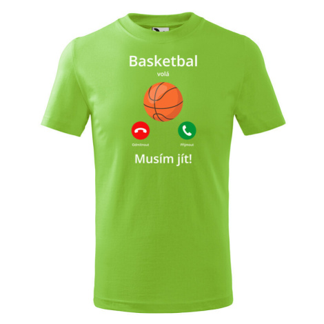 Dětské tričko Basketbal volá Musím jít! - skvělý dárek pro milovníky basketbalu BezvaTriko