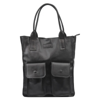 Kožená shopper bag kabelka Angelo 01-001 černá
