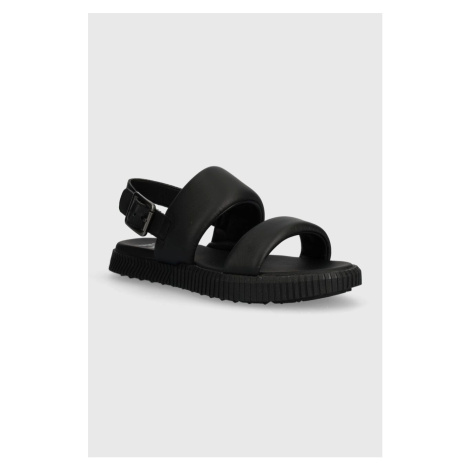 Kožené sandály Sorel ONA STREETWORKS GO-TO FL dámské, černá barva, 2070231010