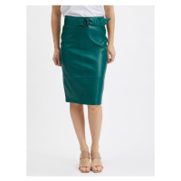Zelená dámská pouzdrová koženková sukně ORSAY
