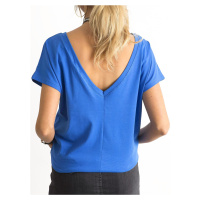 Tričko s výstřihem na zádech v modré barvě