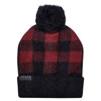 Pom Beanie černo/červená