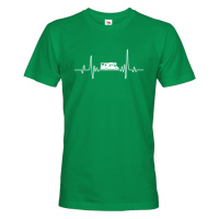 Pánské tričko pro cestovatele - srdeční tep a karavan