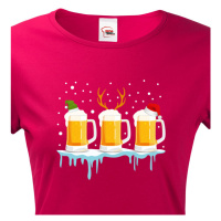 Dámské triko s potiskem Christmas beer - pro pivařky