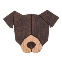 Dřevěná brož ve tvaru psa American Pit Bull Terrier Brooch