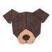 Dřevěná brož ve tvaru psa American Pit Bull Terrier Brooch