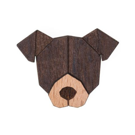Dřevěná brož ve tvaru psa American Pit Bull Terrier Brooch BeWooden