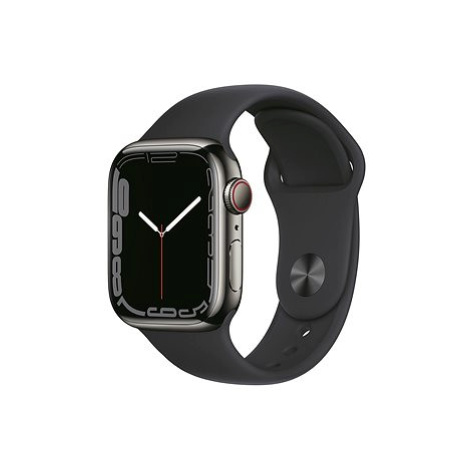 Apple Watch Series 7 45mm Cellular Grafitový nerez s temně inkoustovým sportovním řemínkem
