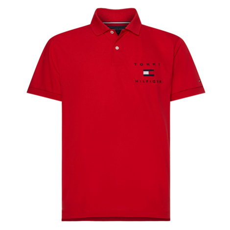 Tommy Hilfiger Polo Shirt - TOMMY FLAG HILFIGER REG POLO red