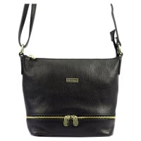 Kožená crossbody kabelka MiaMore 01-019 černá