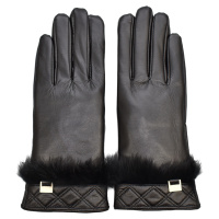 Rukavice Semiline Semiline_Women_Leather_Antibacterial_Gloves_P8208_Black