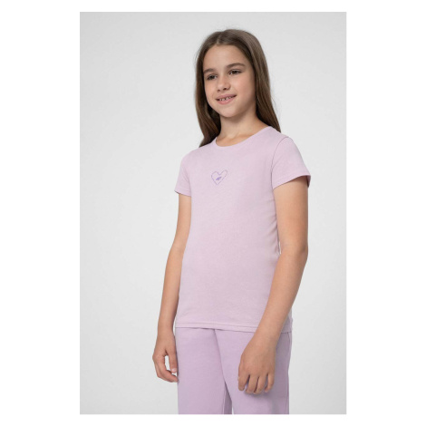 Dětské bavlněné tričko 4F fialová barva, s potiskem