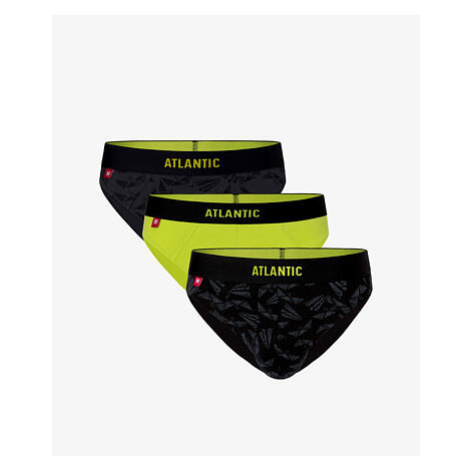 Pánské sportovní slipy ATLANTIC 3-PACK - grafit, tmavá limetka, černá