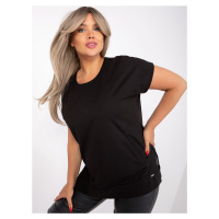 Dámská černá halenka plus size s rozparky