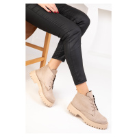 Soho Beige Suede Women's Boots & Booties 18719