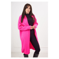 Kardigan s kapucí růžový neon