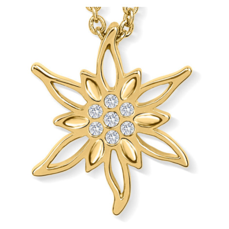 CRYSTalp Elegantní pozlacený náhrdelník Protěž s krystaly 30075.CRY.G