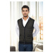 37376 Dewberry Houndstooth Patterned Mens Knit Vest-BLACK