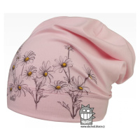Bavlněná čepice Dráče - Polo 62, světle růžová, kopretiny Barva: Růžová
