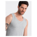 Men's BASIC cotton tank top - grey melange V2 OM-TSBT-0192