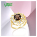 Masivní zlatý prsten třpytivá květina Listese