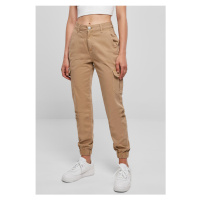 Dámské kalhoty // Urban Classics / Ladies High Waist Cargo Pants unionbeige