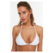 Trendyol White Chain Detailed Triangle Bikini Top