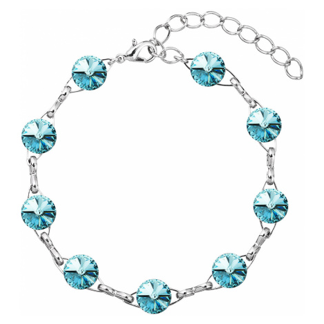 Evolution Group Náramek bižuterie se Swarovski krystaly modrý 53001.3 light turquoise