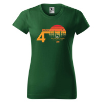 DOBRÝ TRIKO Dámské tričko s potiskem 40 let myslivost Barva: Lahvově zelená