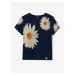 Tmavě modré holčičí květované tričko Desigual Danerys - Holky