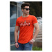 Madmext Orange Men's Printed T-Shirt 4482