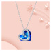 Éternelle Náhrdelník Swarovski Elements Ely - srdce NH1134 Modrá 40 cm + 5 cm (prodloužení)