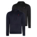 DOUBLE SET V4011 DEWBERRY MEN'S HOODED SWEATSHIRT-BLACK-NAVY