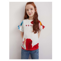 Bílé holčičí vzorované tričko Desigual Bella
