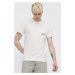 Bavlněné tričko Abercrombie & Fitch béžová barva, s potiskem