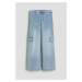 H & M - Široké kalhoty cargo - modrá