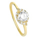 Brilio Okouzlující zásnubní prsten ze žlutého zlata 229 001 00804 56 mm