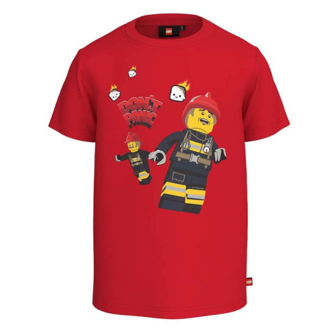 Dětské bavlněné tričko Lego City červená barva, s potiskem Lego Wear