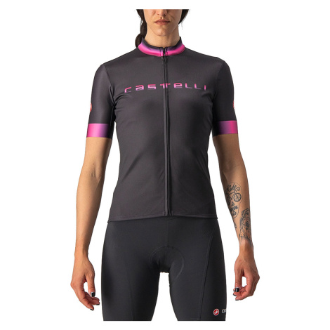 CASTELLI Cyklistický dres s krátkým rukávem - GRADIENT LADY - růžová/černá/antracitová
