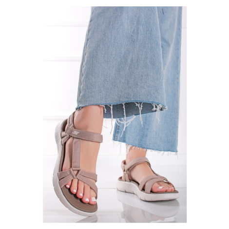 Béžové sandály Go Walk Flex Sandal - Sublime Skechers
