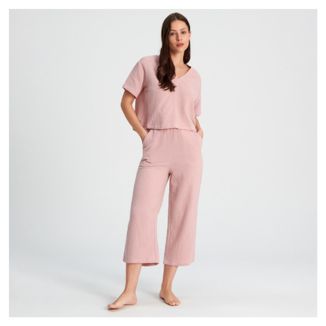 Sinsay - Bavlněná pyžamová souprava - Růžová