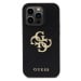 Guess PU Perforated 4G Glitter Metal Logo Zadní Kryt pro iPhone 15 Pro Black