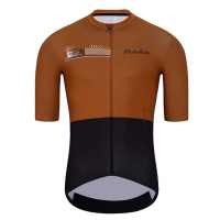 HOLOKOLO Cyklistický dres s krátkým rukávem - VIBES - černá/hnědá