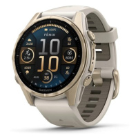 Garmin Fenix® 8 – 43 mm, AMOLED Sapphire, Soft Gold / Fog grey se silikonovým řemínkem 010-02903